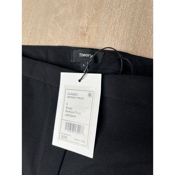 Theory NWT Classic Skinny Pant in Performance Tech Black Size 6 - Picture 5 of 9